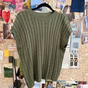 Olive Green Cable Knit Sweater